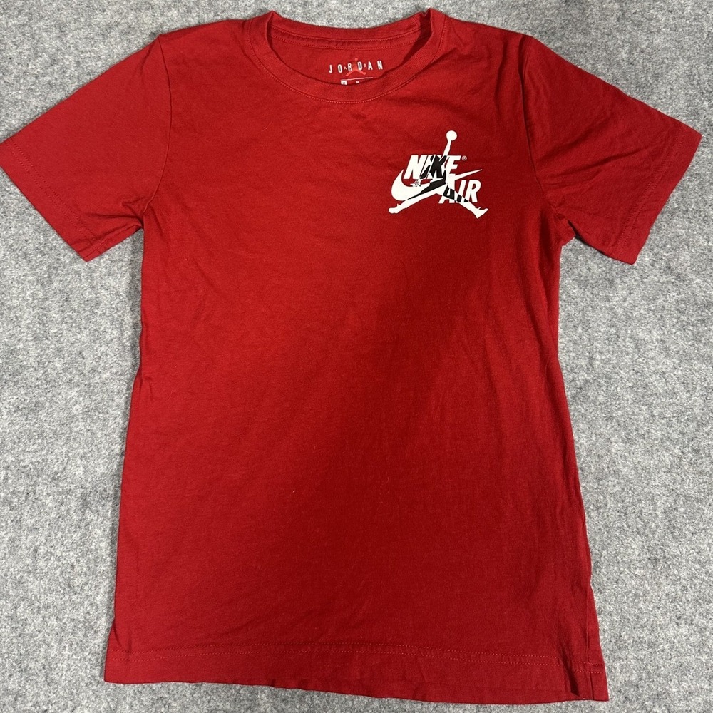 Jordan Nike Air Jumpman Logo T-Shirt Boys‎ Medium Red Cotton Graphic Tee